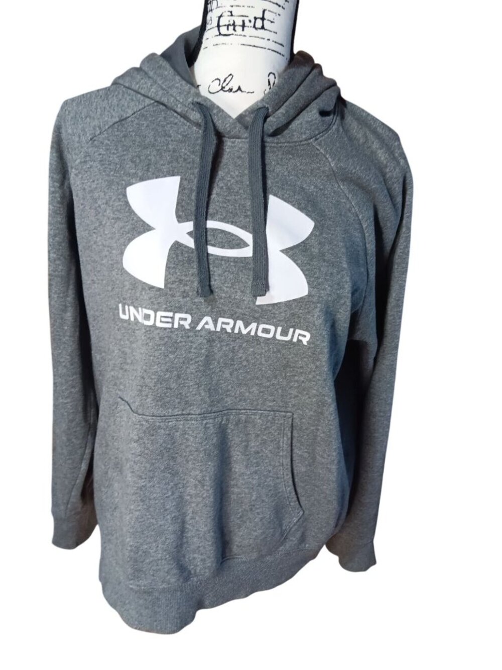 Under Armour Mens Grey Hoodie Loose Fit With Kangaroo Pocket Size M